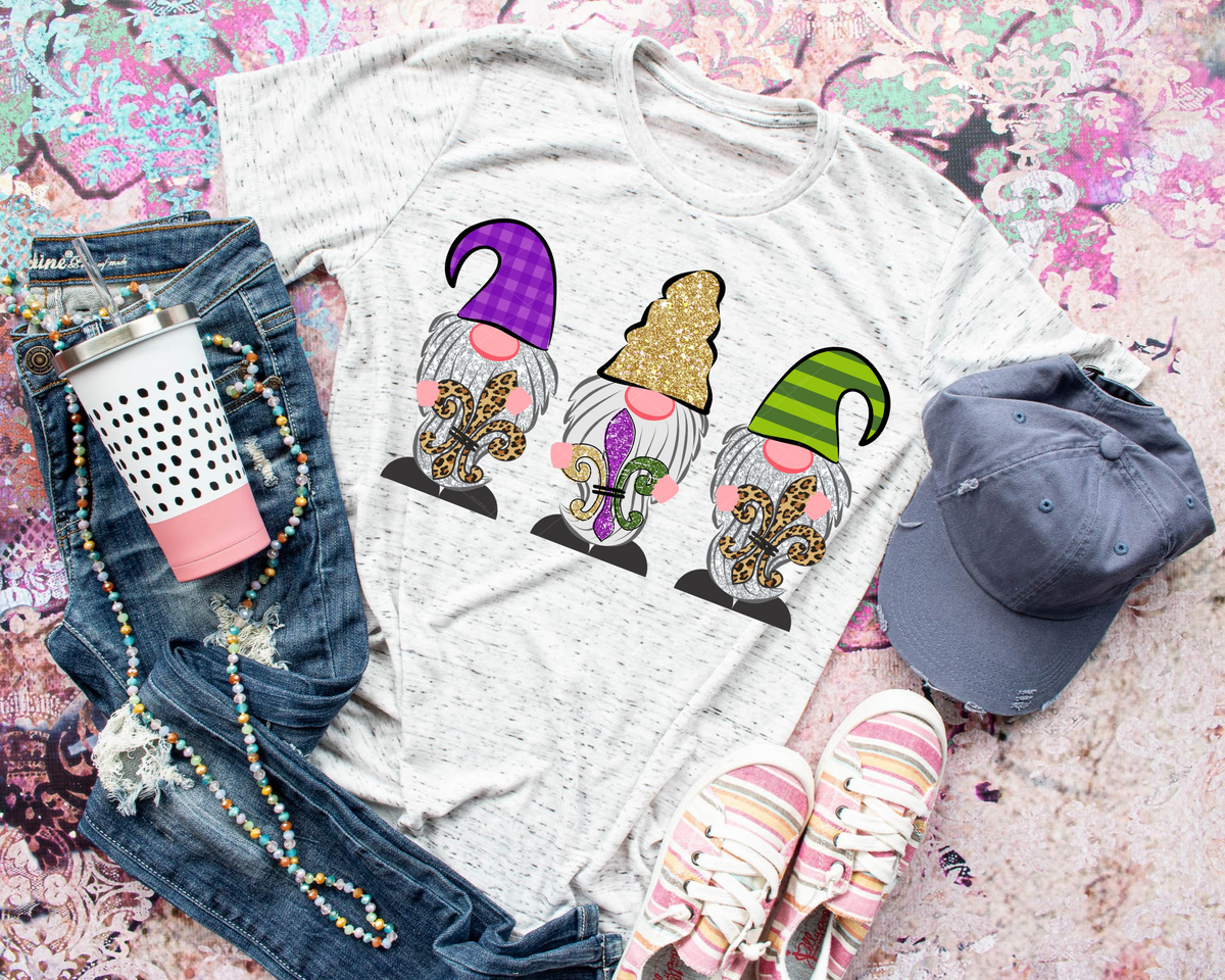 Gnome Mardi Gras 103 DTF TRANSFER