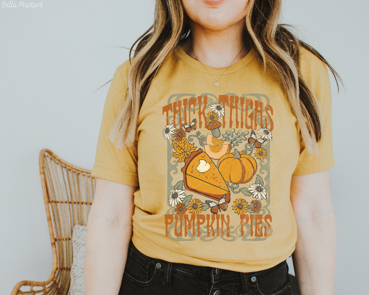 Thick Thighs Pumpkin Pies (Orange Font) 112401 DTF TRANSFER