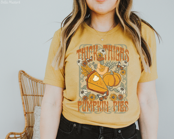 Thick Thighs Pumpkin Pies (Orange Font) DTF TRANSFER