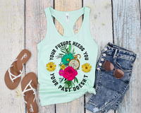 Your Future Needs You Your Past Doesn't (floral, pocket watch, black distressed lettering) DTF TRANSFER