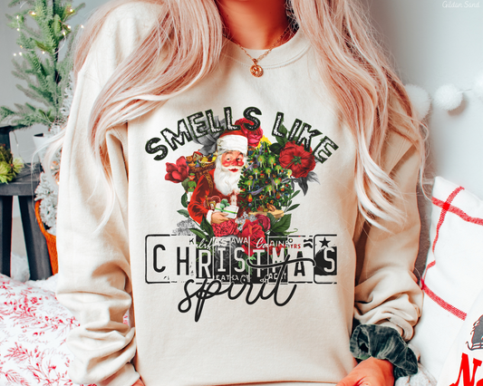 Smells Like Christmas Spirit (Black Font) DTF TRANSFER