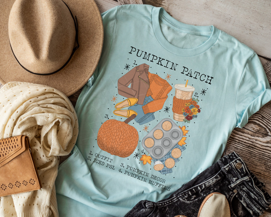 Pumpkin Patch Fall Coffee Sweater Iced PSL Pumpkin Muffins DTF TRANSFER