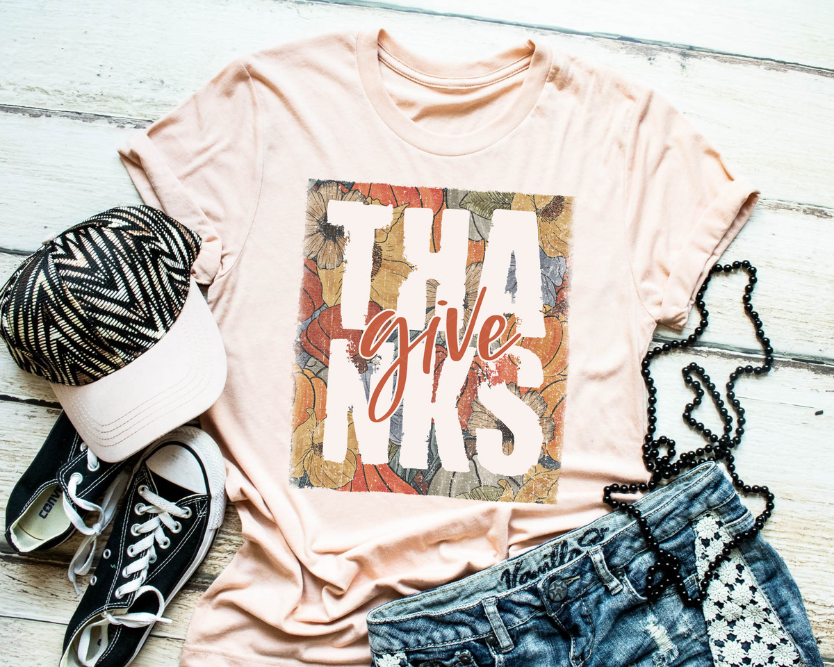 Give Thanks Pumpkin Background 112569 DTF TRANSFER