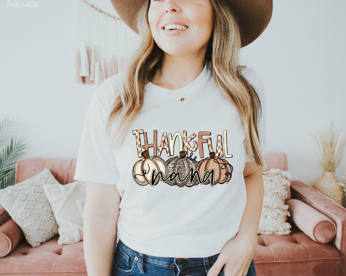 Thankful Nana Leopard Pumpkins Checkered 112417 DTF TRANSFER