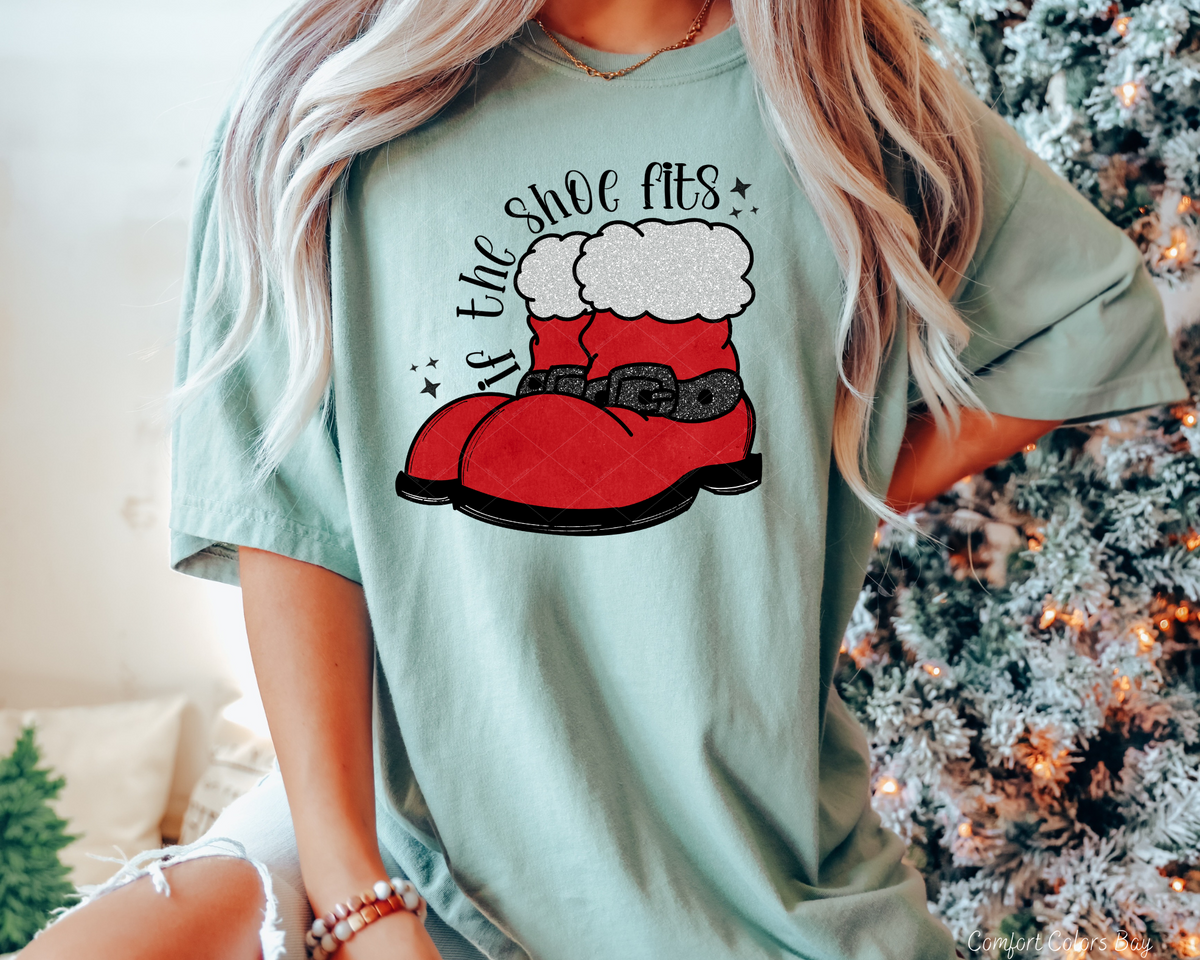 If The Shoe Fits Santa Shoe (Black Font) 112464 DTF TRANSFER