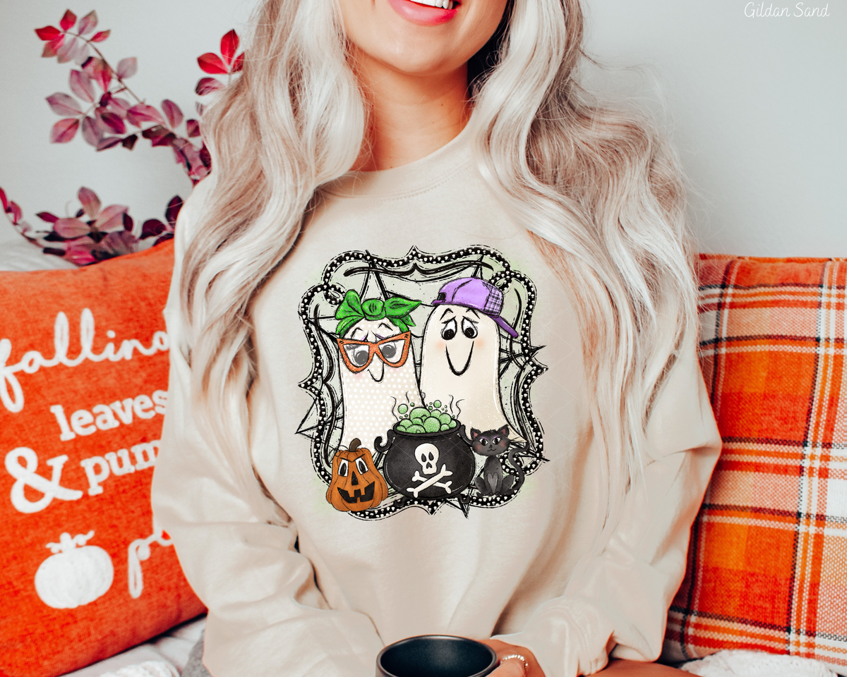 Ghosts Green Bow Purple Hat (No Font) DTF TRANSFER