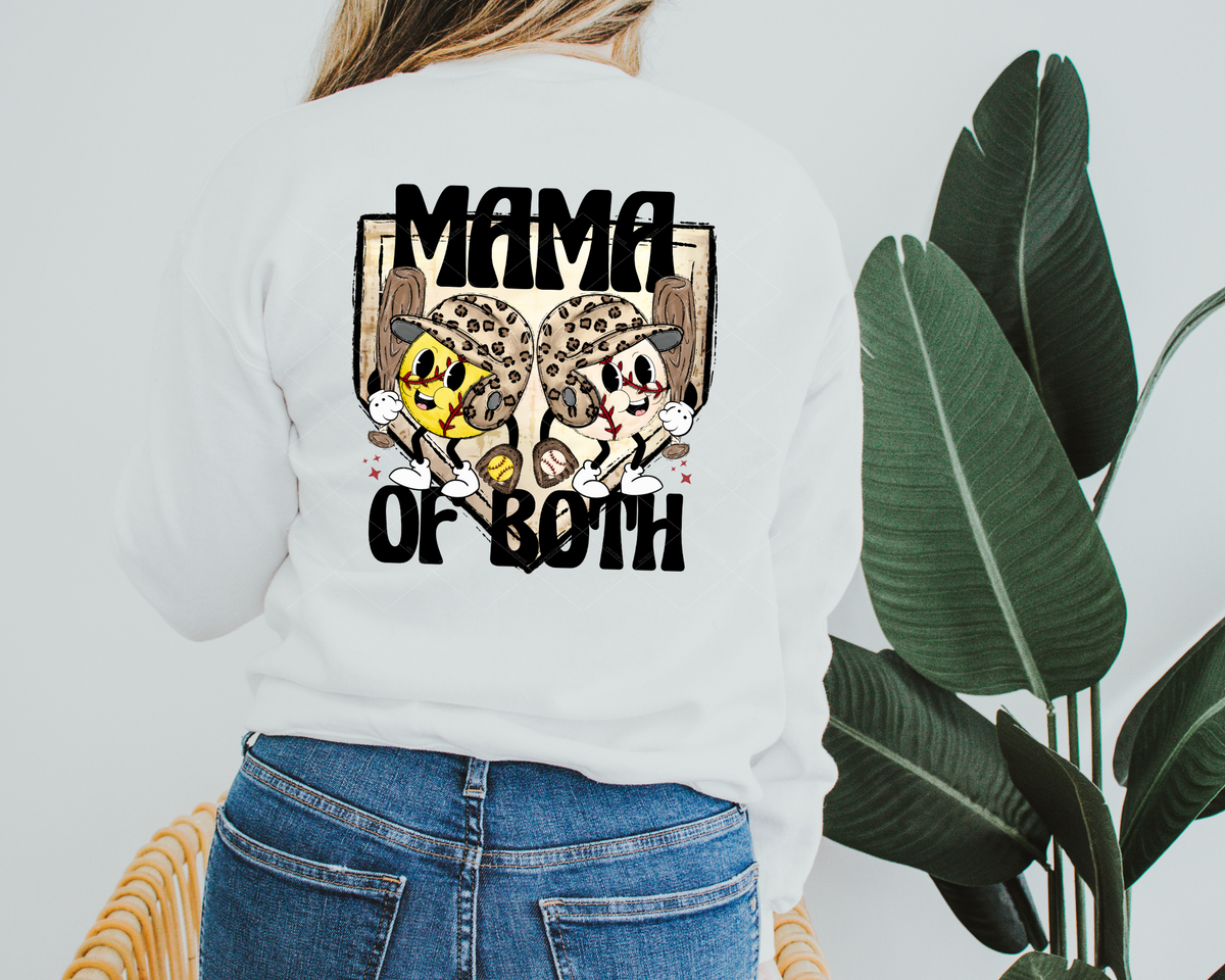 Mama Of Both Smiling Baseball Softball (Black Font) 112453 DTF TRANSFER