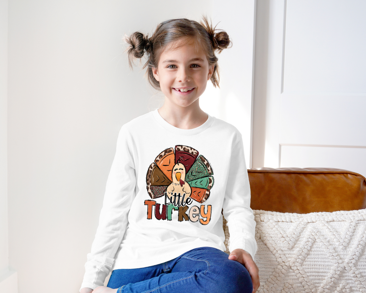Little Turkey GIRL (Black and Multi Color Font) 112462 DTF TRANSFER