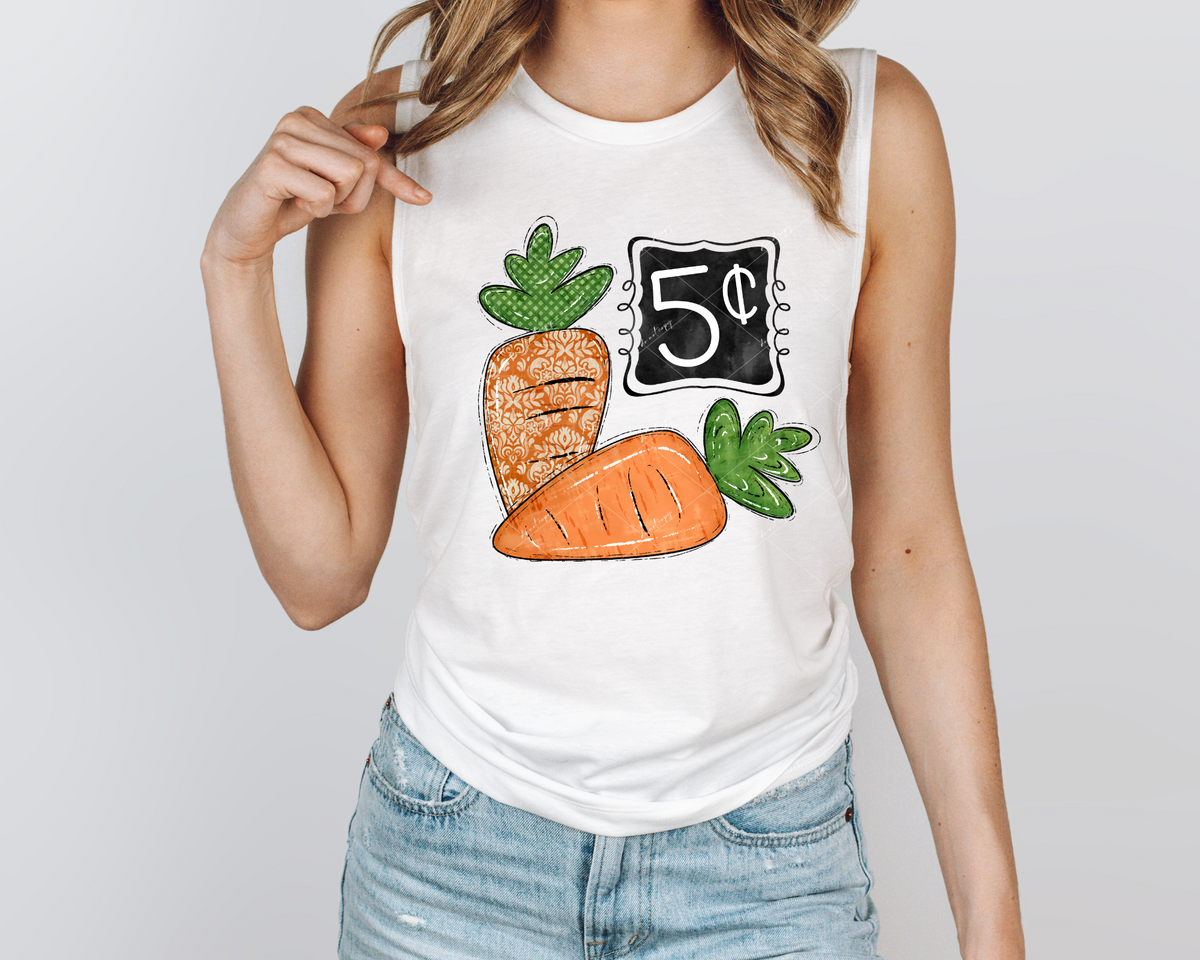 Carrots (5 cents, two cute orange carrots) 1206 DTF TRANSFER