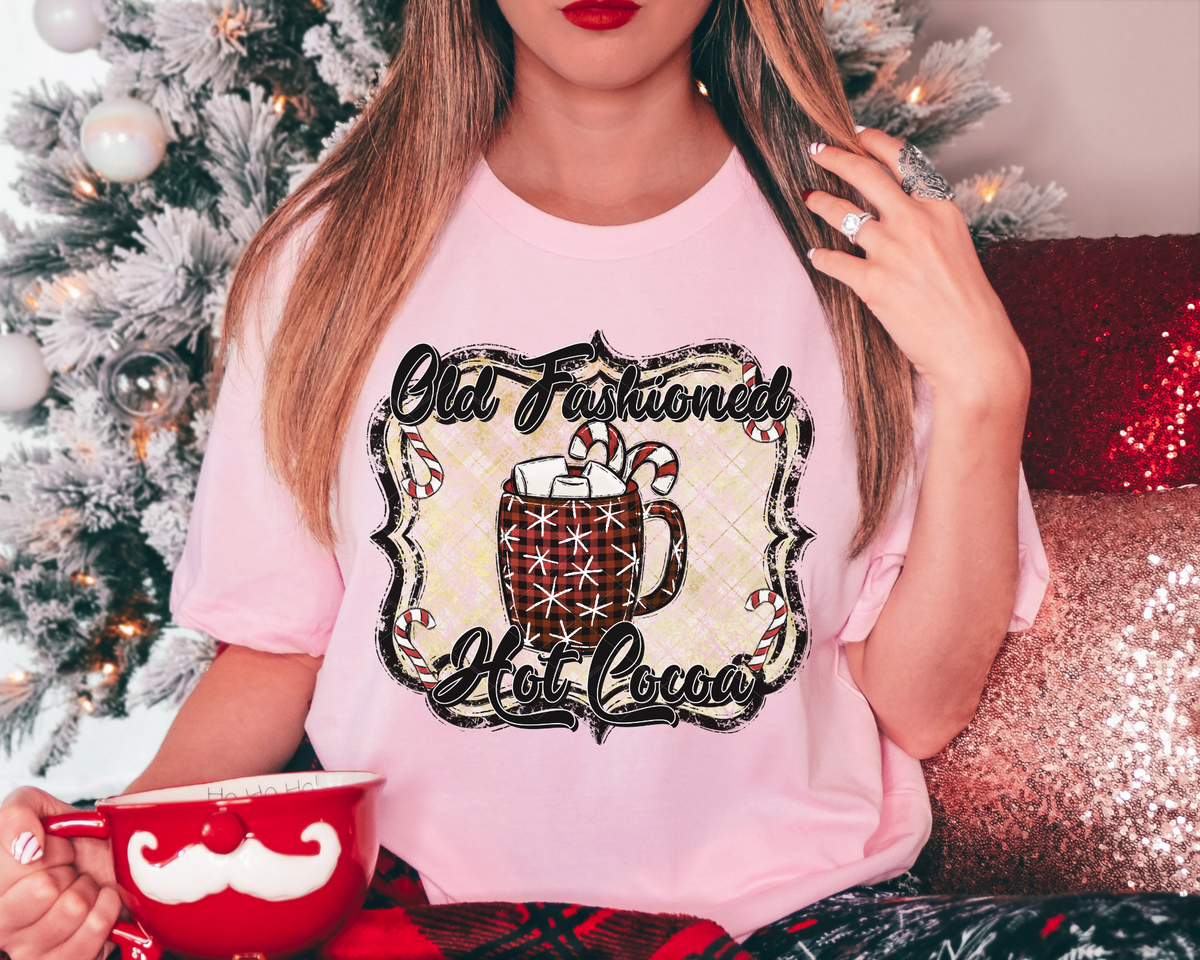 Old Fashioned Hot Cocoa Mug Candy Canes Christmas 112364 DTF TRANSFER