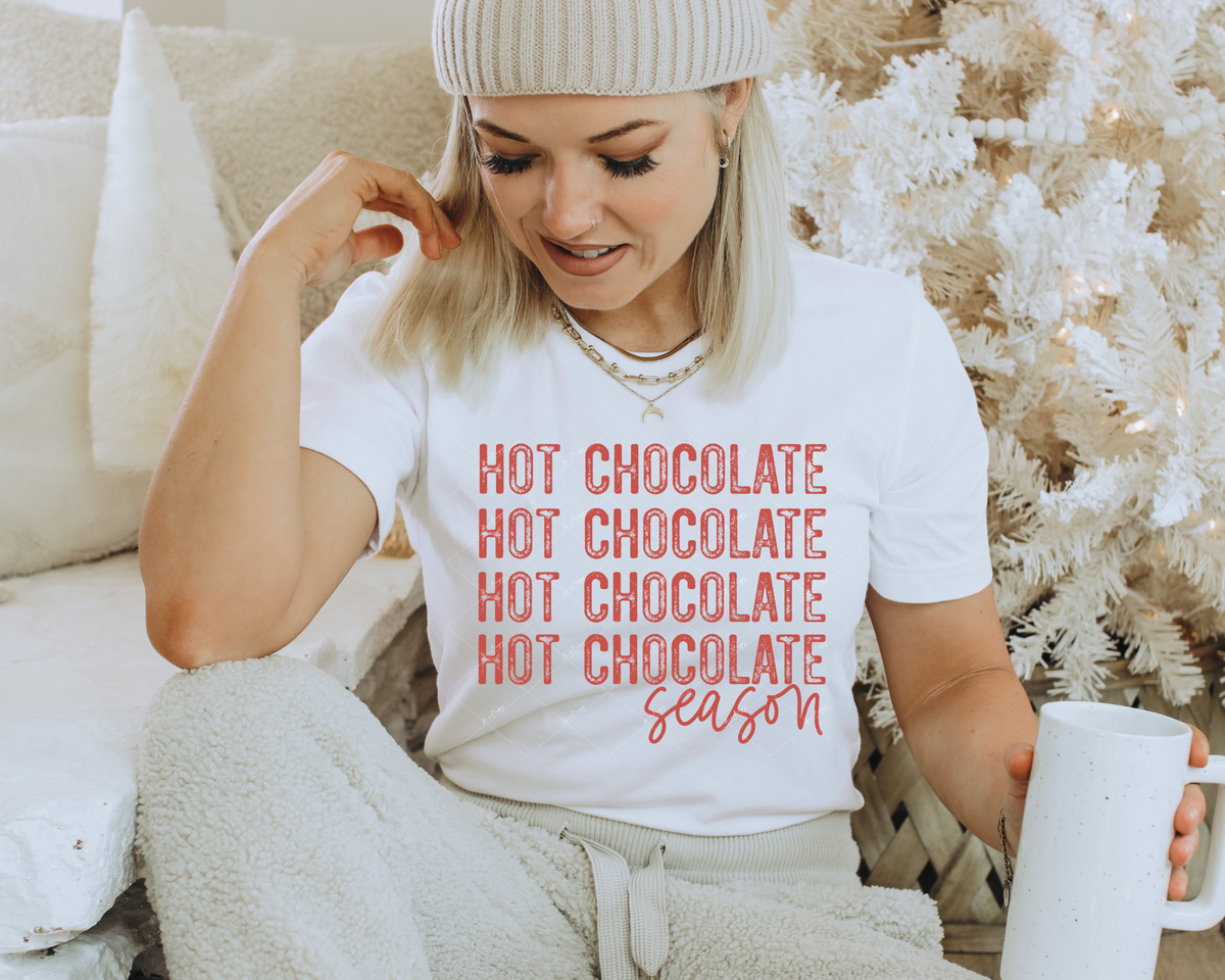 Hot Chocolate Season (red distressed lettering) 112672 DTF TRANSFER