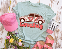 Love Bug With Heart Bug GRUNGE 300 DTF TRANSFER