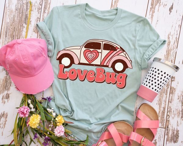 Love Bug With Heart Bug GRUNGE 300 DTF TRANSFER