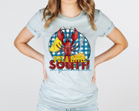 Put a little south in your mouth (crawfish, corn, lemon, blue gingham) 1804 DTF TRANSFER