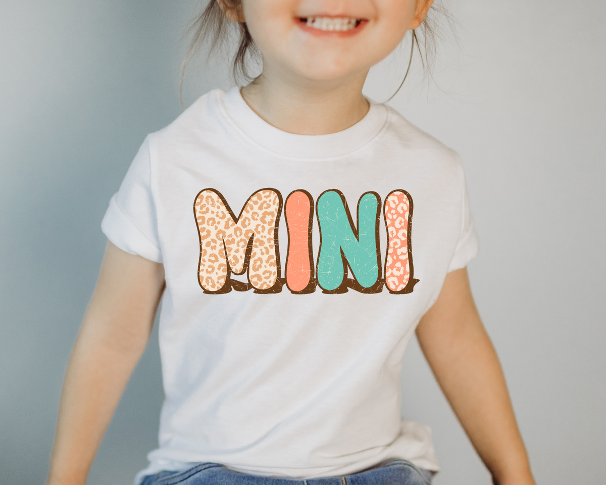 Mini Leopard Teal Retro Font 112298 DTF TRANSFER