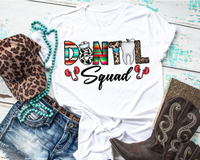 Dental Squad (block letters filled with leopard, cow print, western stripes, tooth, nurse cap) 1326 DTF TRANSFER