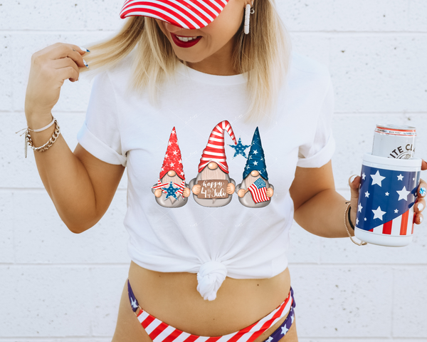 Happy 4th Of July (three gnomes with patriotic elements) 8858 DTF Transfer