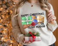 Happy Christmas Filthy Muggle (Black Font) 390 DTF TRANSFER