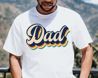 Dad (dark blue, orange, yellow, green shadow layer colors) 1318 DTF TRANSFER