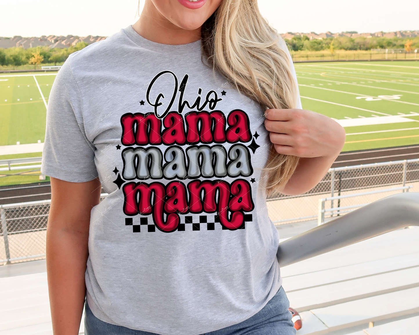 Ohio mama (red & gray) 1776 DTF TRANSFER