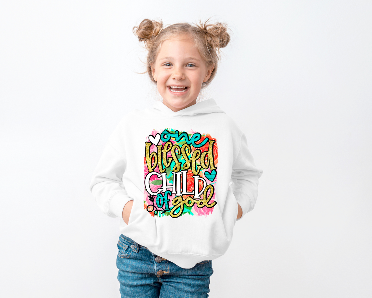One Blessed Child Of God Gold Glitter 112606 DTF TRANSFER