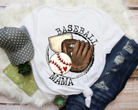 Baseball Mama (mitt, base, baseball, type lettering) 9019 DTF TRANSFER