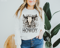 Howdy Skull Head Cow Print (Brown Font) DTF TRANSFER