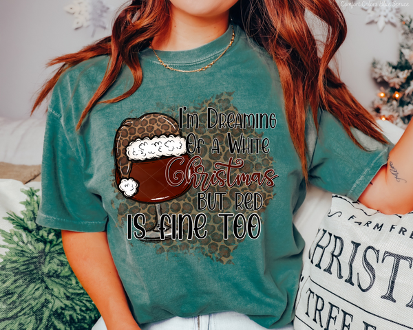 I'm Dreaming Of A White Christmas But Red Is Fine Too Leopard (Black Red Font) DTF TRANSFER