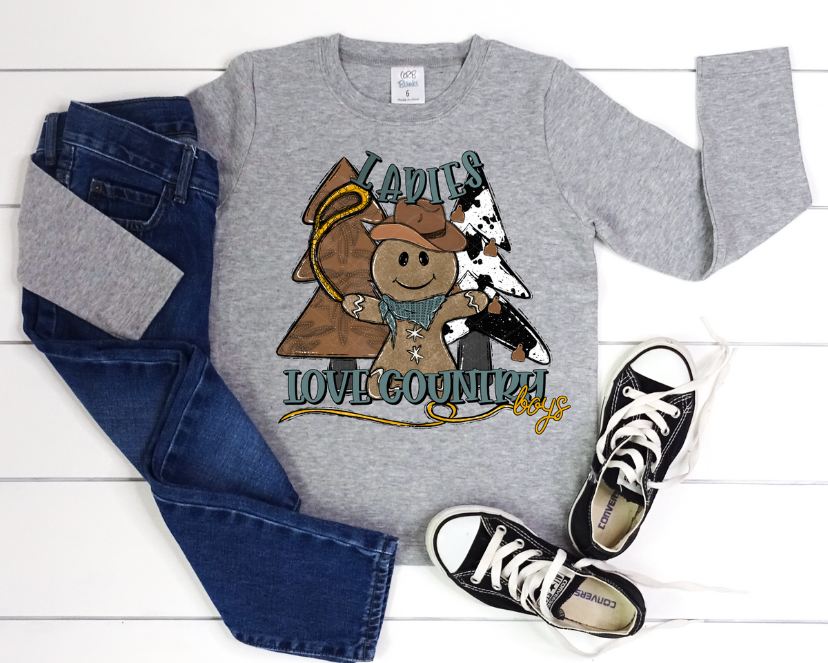 Ladies Love Country Cowboy Gingerbread 112248 DTF TRANSFER