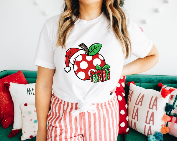 Polka-dot Red Apple Santa Hat 1175 DTF TRANSFER