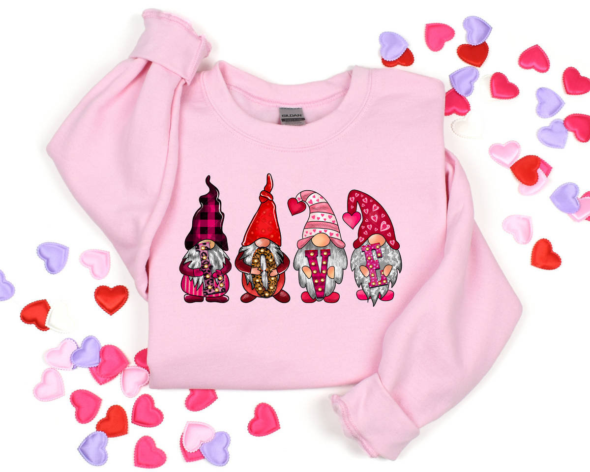 Love Gnomes Pink Red Leopard Font 112637 DTF TRANSFER