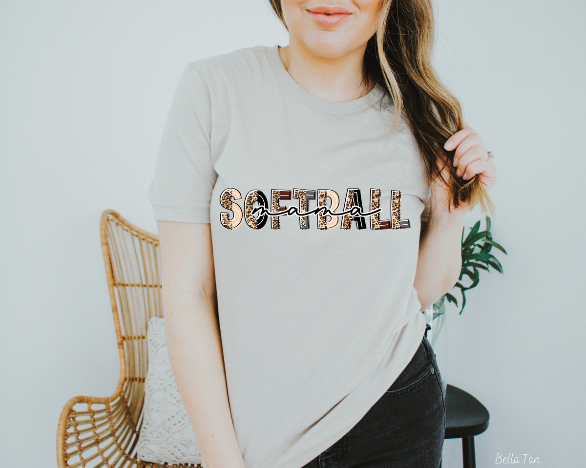 Softball Mama (Half Font Leopard) 112422 DTF TRANSFER