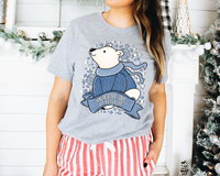 Snow Days Are The Best Days Blue Polar bear (White Font) 1131 DTF TRANSFER