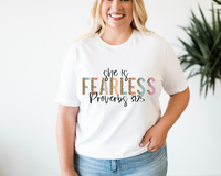 She Is Fearless Proverbs 31:25 Leopard DTF TRANSFER