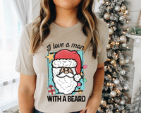 I Love A Man With A Beard Santa DTF TRANSFER