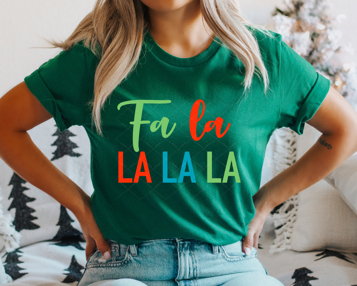 Fa La La La Green Red Blue Font 112305 DTF TRANSFER