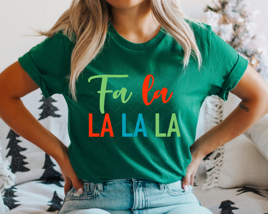 Fa La La La Green Red Blue Font DTF TRANSFER