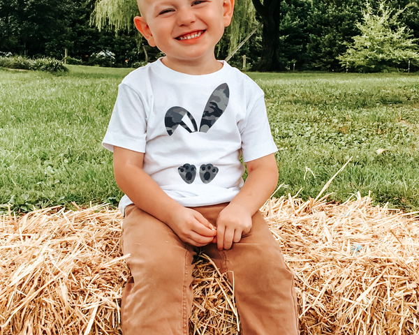 Bunny ears and feet (gray camo) 1453 DTF TRANSFER