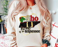 Ho Ho Home Is In Tennessee Santa Belt State (Black Red Font) DTF TRANSFER