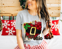 Ho Ho Home Is In Ohio Santa Belt State (Black Red Font) 1068 DTF TRANSFER
