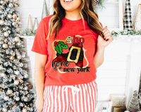 Ho Ho Home Is In New York Santa Belt State (Black Red Font) DTF TRANSFER