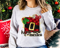 Ho Ho Home Is In New Mexico Santa Belt State (Black Red Font) DTF TRANSFER