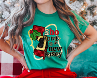 Ho Ho Home Is In New Jersey Santa Belt State (Black Red Font) DTF TRANSFER