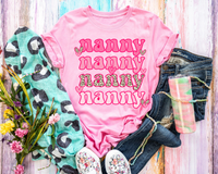 Nanny Stacked Valentines Light Pinks Leopard 164 DTF TRANSFER