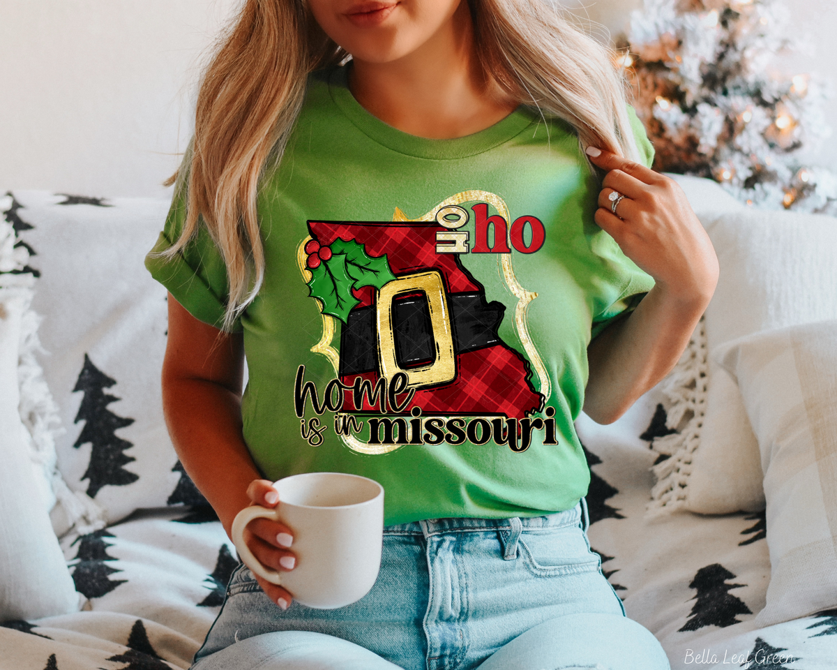 Ho Ho Home Is In Missouri Santa Belt State (Black Red Font) 112524 DTF TRANSFER