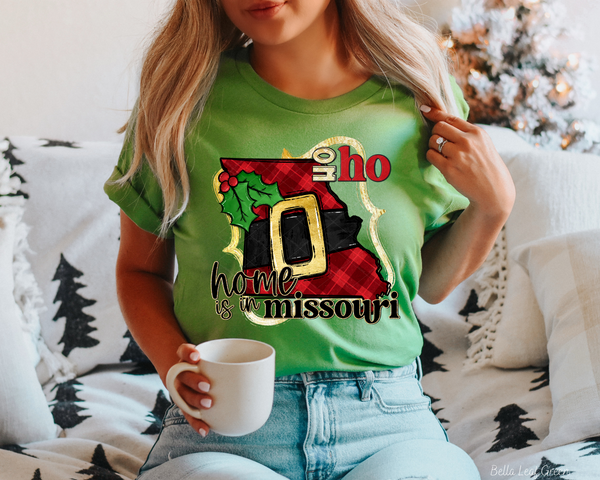 Ho Ho Home Is In Missouri Santa Belt State (Black Red Font) DTF TRANSFER