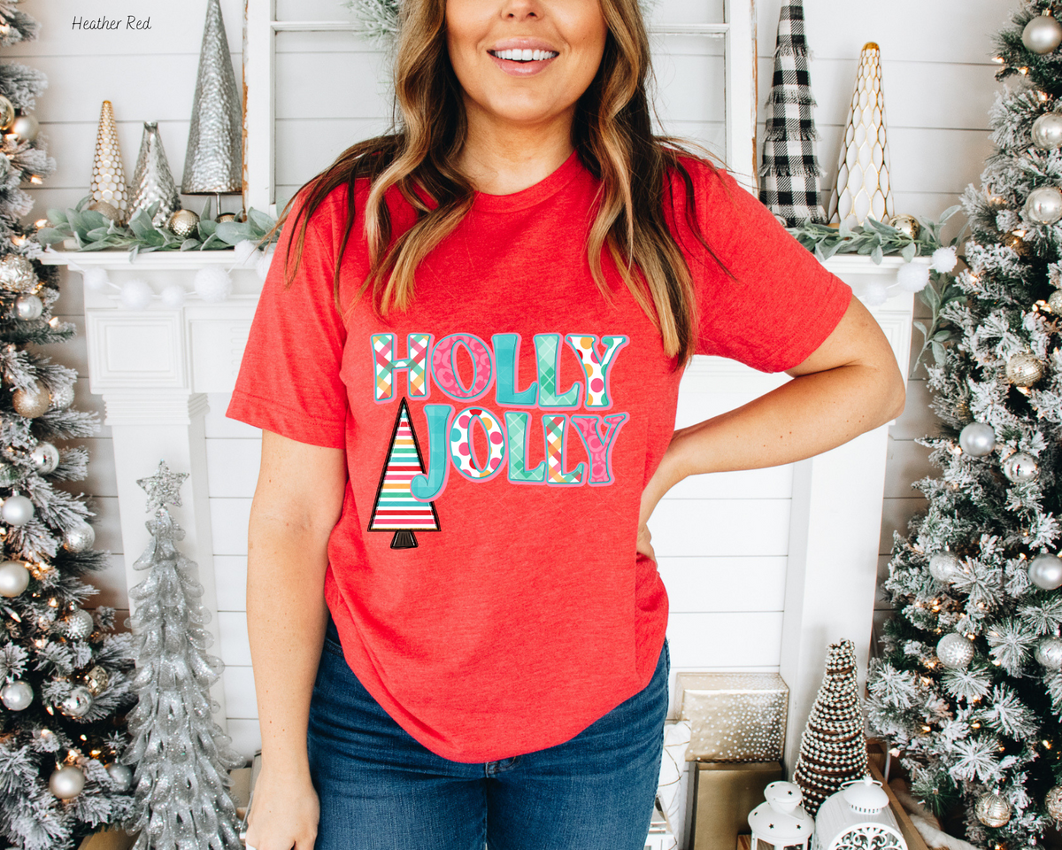 Holly Jolly (Pink Blue Font) 8704 DTF TRANSFER