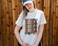 Mama Mama Mama (basketball elements, racing checkers, neutral colors) DTF TRANSFER