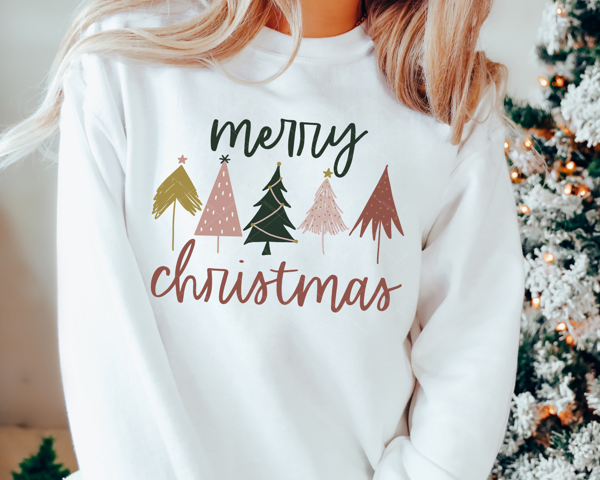 Merry Christmas Doodle Trees 8485 DTF TRANSFER
