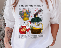 I hate Christmas (angel, razor, cookie plate, basket) 1565 DTF TRANSFER